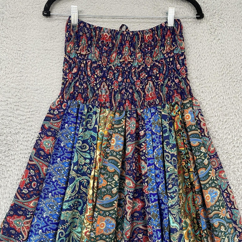 Earthbound Maxi Skirt / Dress Womens Medium Paisley Boho Patchwork Festival - Picture 9 of 13